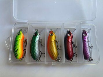 Воблер Crankbait 5см, 8г, набір 5шт в пластиковому боксі 21070 фото